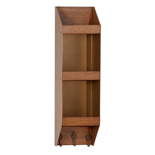 Brown Metal Industrial Wall Shelf, 29" x 9" x 5"